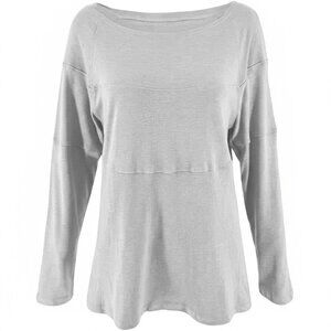 Bingerlily Slate Gray Long Sleeve Tunic Top Soft Stretch Crew Neck Large